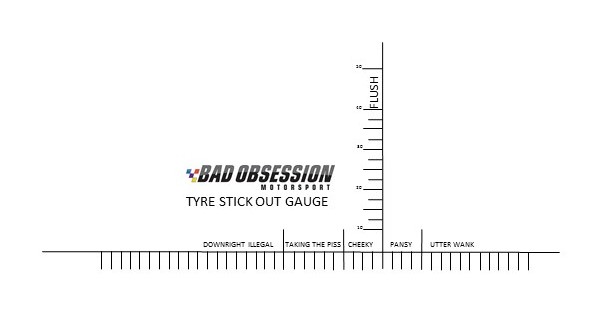 Tyre stick out gauge